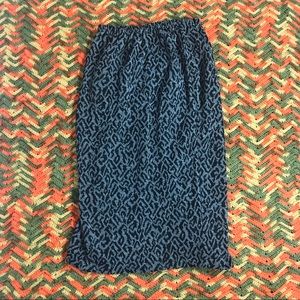 Vintage Leopard Print Pencil Skirt Large